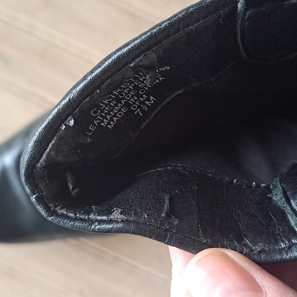 Circa Joan & David Kirstin Black Pebbled Leather Slouchy Heel Ankle Booties - Picture 9 of 14